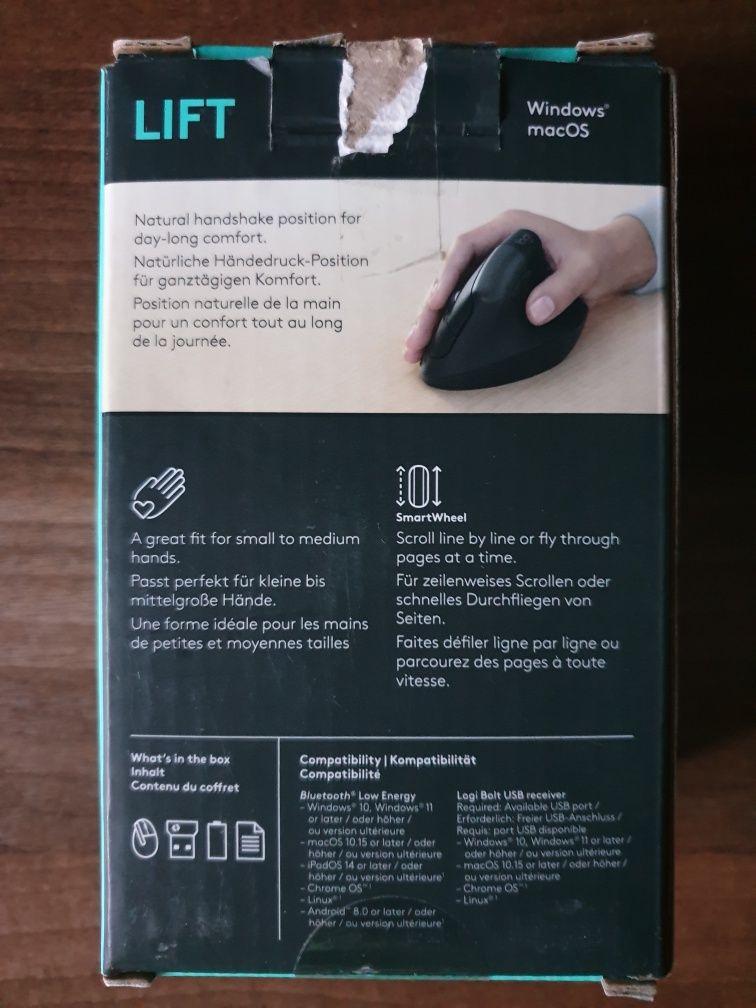 Mouse Wireless Vertical Logitech Lift Dreapta