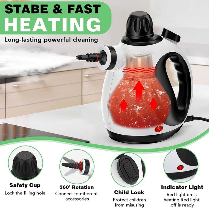 Aparat de curatare cu abur + 10 accesorii