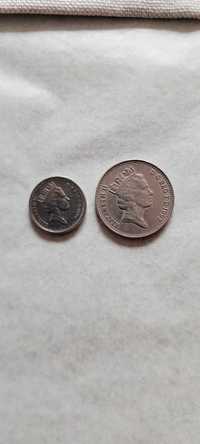 Два броя английски монети  Елизабет Втора