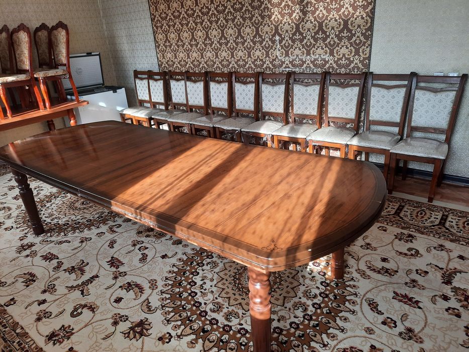 2 метр Стол ,  12 стулями