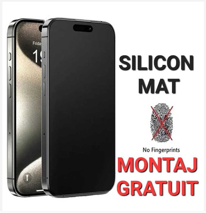 Folie Silicon Mat iPhone 15 / 16 Pro / Pro Max / Plus / Mini / 17 Air