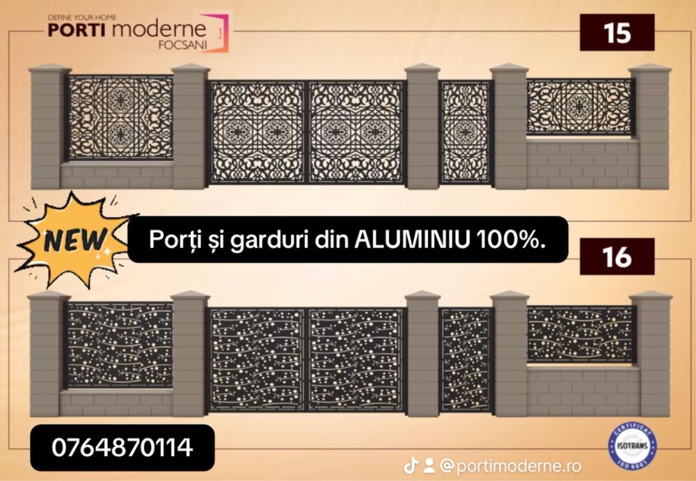 Porți și garduri din aluminiu decupat laser – modele moderne