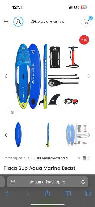 Placă SUP Aqua Marina Beast + 2 veste Helly Hansen – 1450 RON