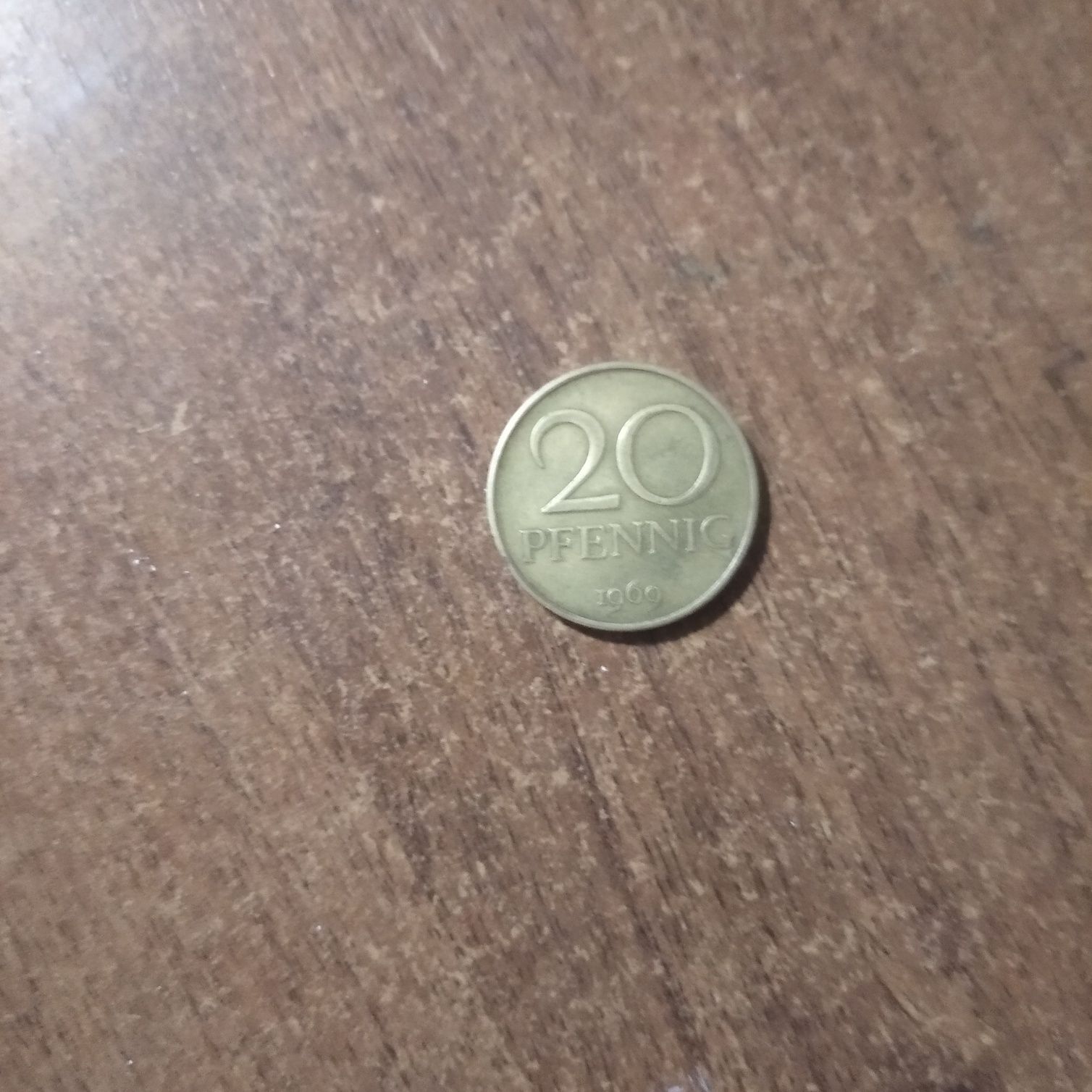 Монета 20  PFENNIG 1969