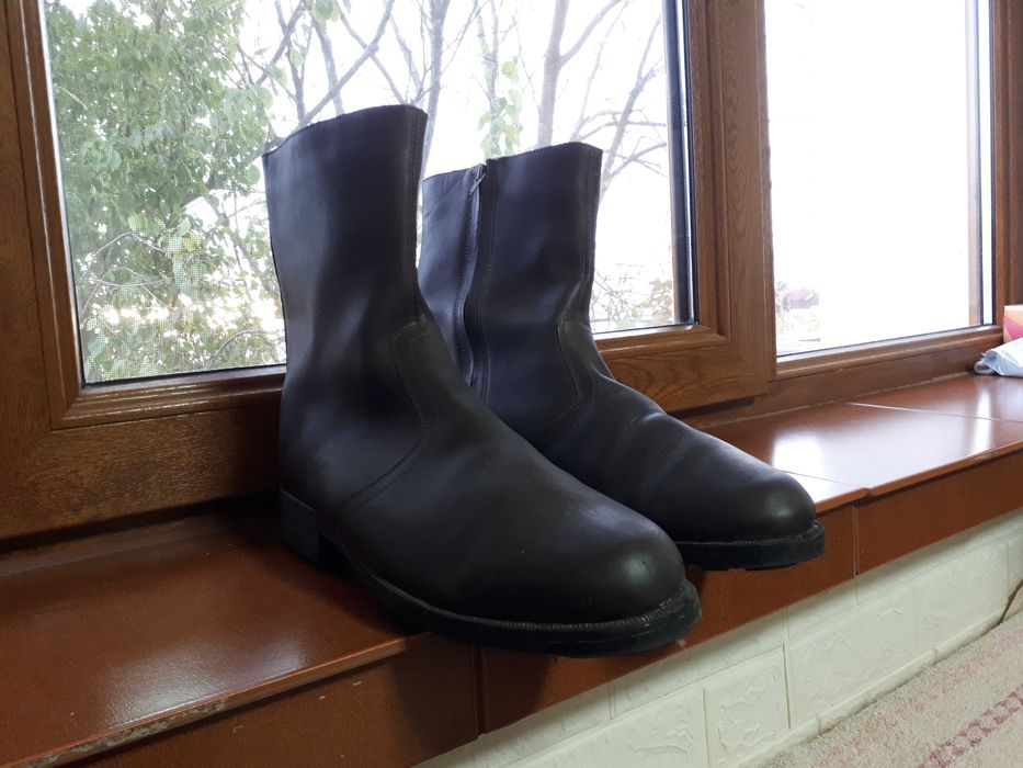 Calitate garantată -Ghete militare/îmblănite, piele maro, 29,5