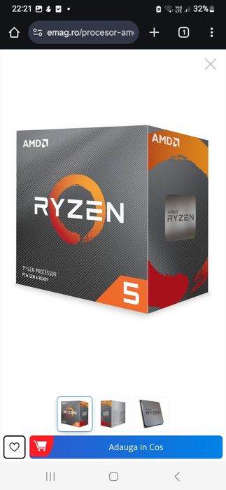 Vând Kit Amd Ryzen 5 3600 3.7 ghz