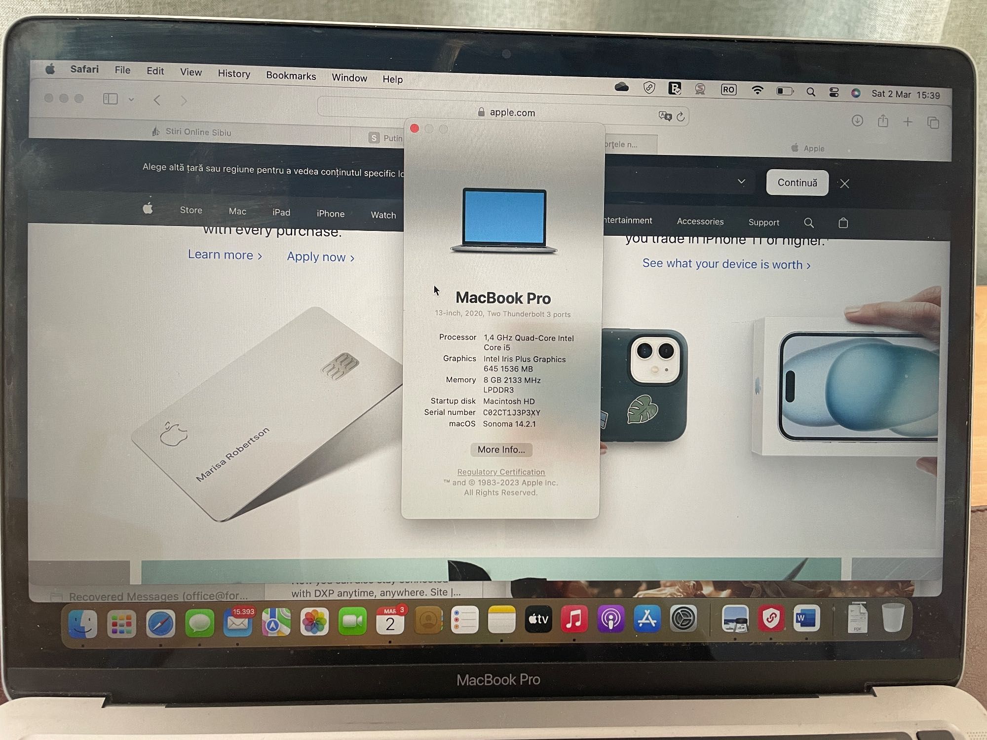 Apple MacBook Pro 13" Model 2020