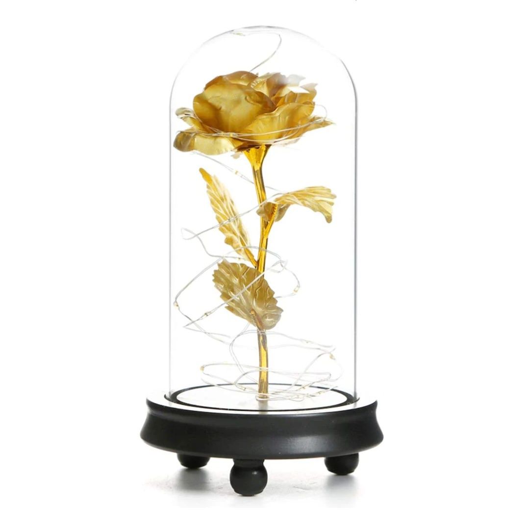 Trandafir în cupolă de sticlă iluminat cu leduri Livrare Gratuită