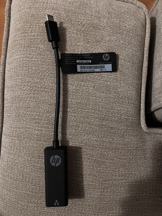 Adaptor, HP, USB-C/RJ45, Negru