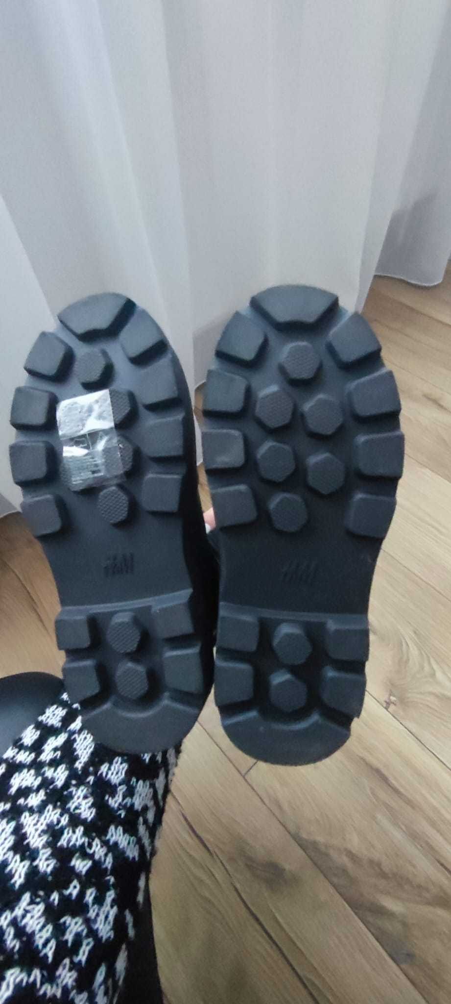 Ghete toamne, piele sintetica, fetite, marimea 28, negre, H&M