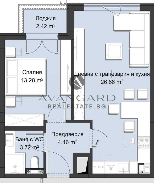 оф.21139 2-стаен апартамент Луксозна сграда