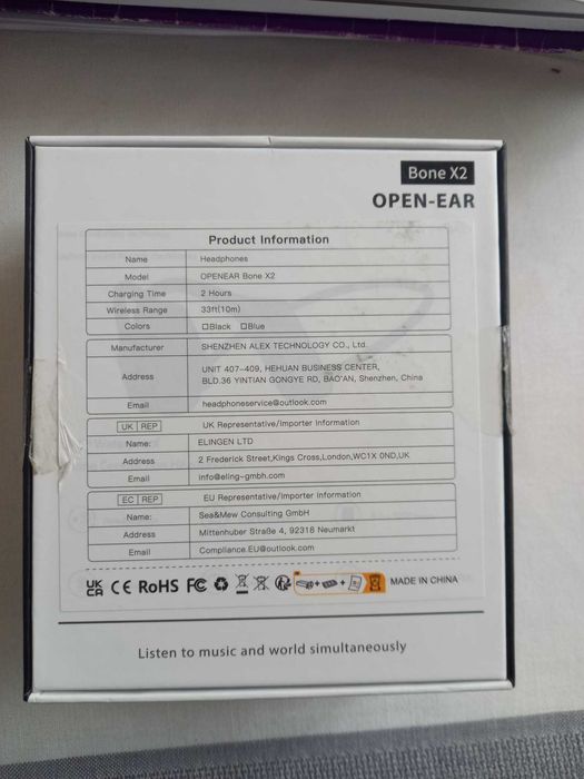 Casti OPENEAR Bone X2 waterproof Bluetooth BGB inot FARA CABLU