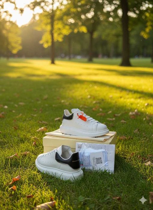 Adidasi Alexander Mc Q u e e n Zip Negru - Alb - Full Box - Ocazie