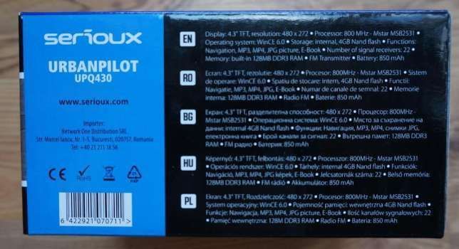 Gps Serioux 4.3" - garantie 2 ani- 3 programe full europa instalate