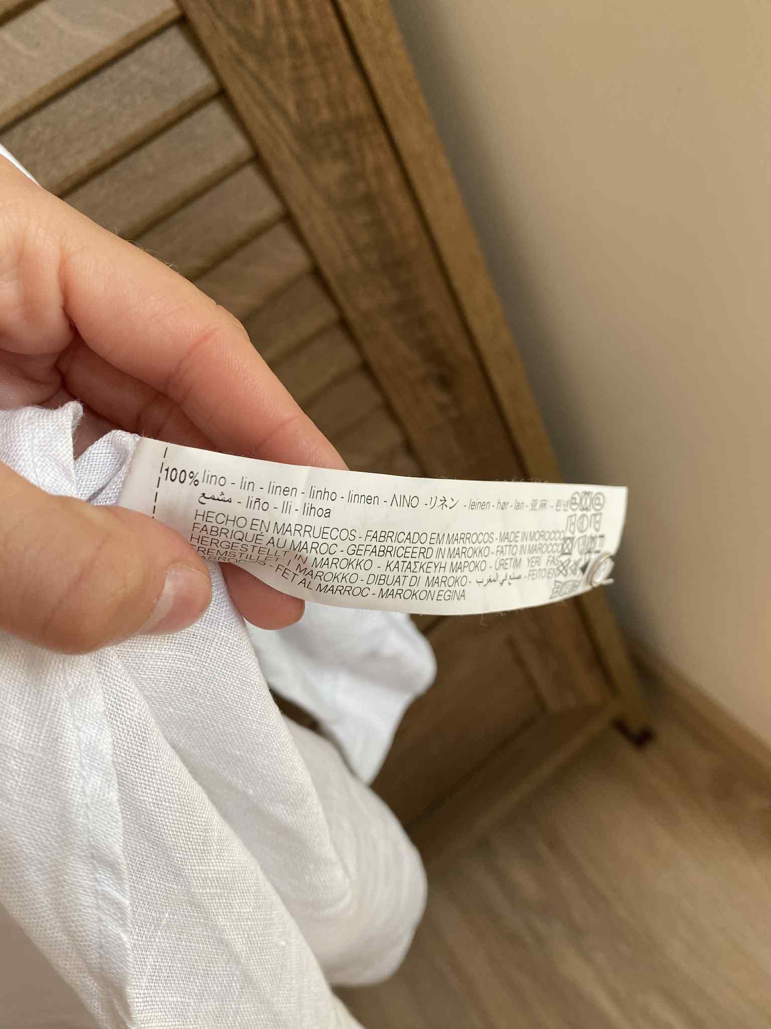 Бяла ленена риза ZARA 100% лен
