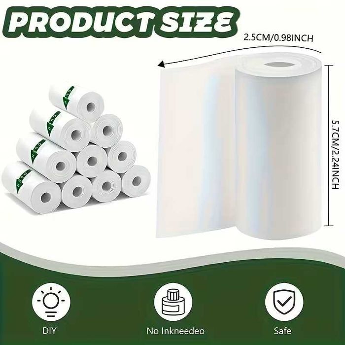 Комплект 20 самозалепващи термо ролки за мини принтери