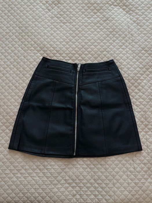 Мини юбка кожаная