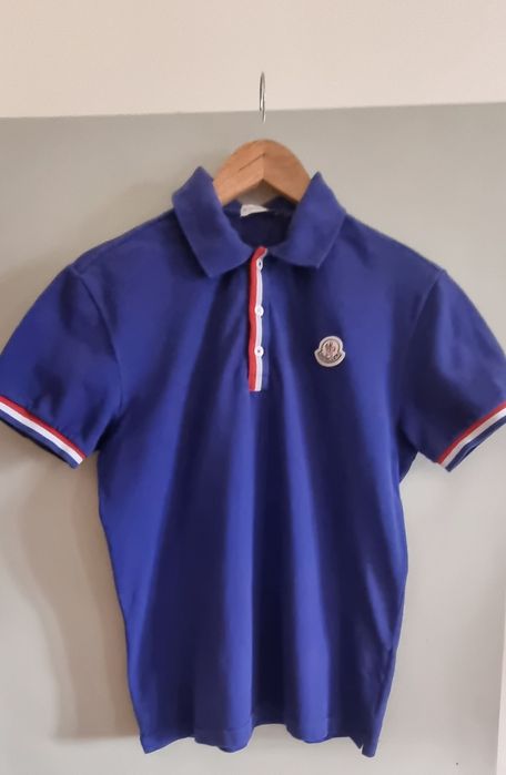 MONCLER поло блуза с къс ръкав, кралско синьо. Унисекс