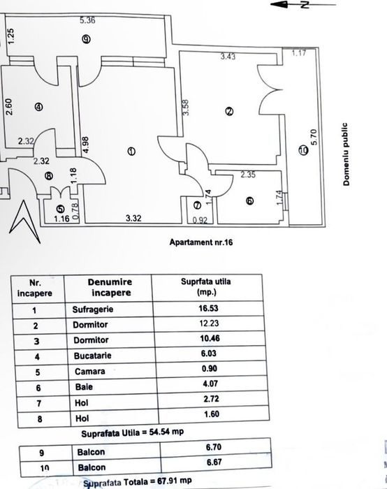 Apartament 3 camere de vanzare in Tiglina 2 - zona Cosbuc