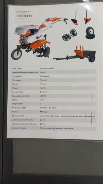 MOTOCULTOR NOU cu remorca O Mac