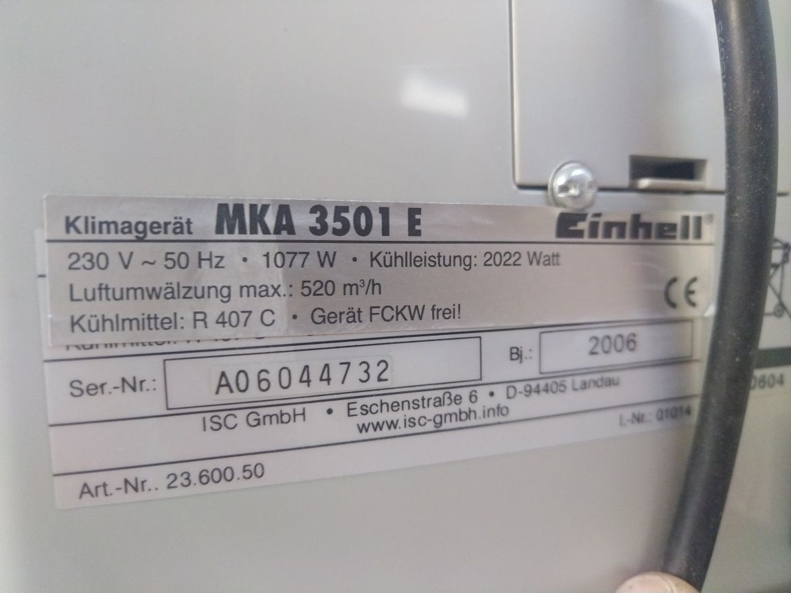 Мобилен климатик EINHELL 9000BTU 
EINHELL MKA 3501 E
Температурен режи