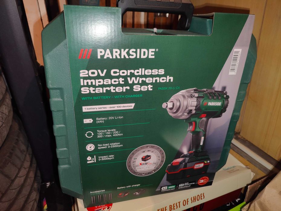Чисто нов гайковерт PARKSIDE PASSK 20-Li C4 със зарядно и батерия