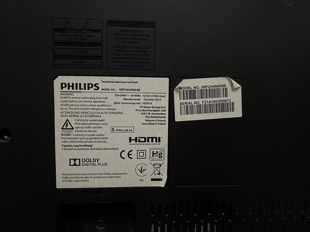 Non-Smart TV Philips 4K 55” 2016