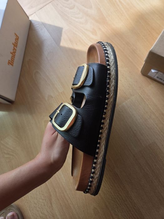 Papuci piele naturala cu catarama Steve Madden, nr 40