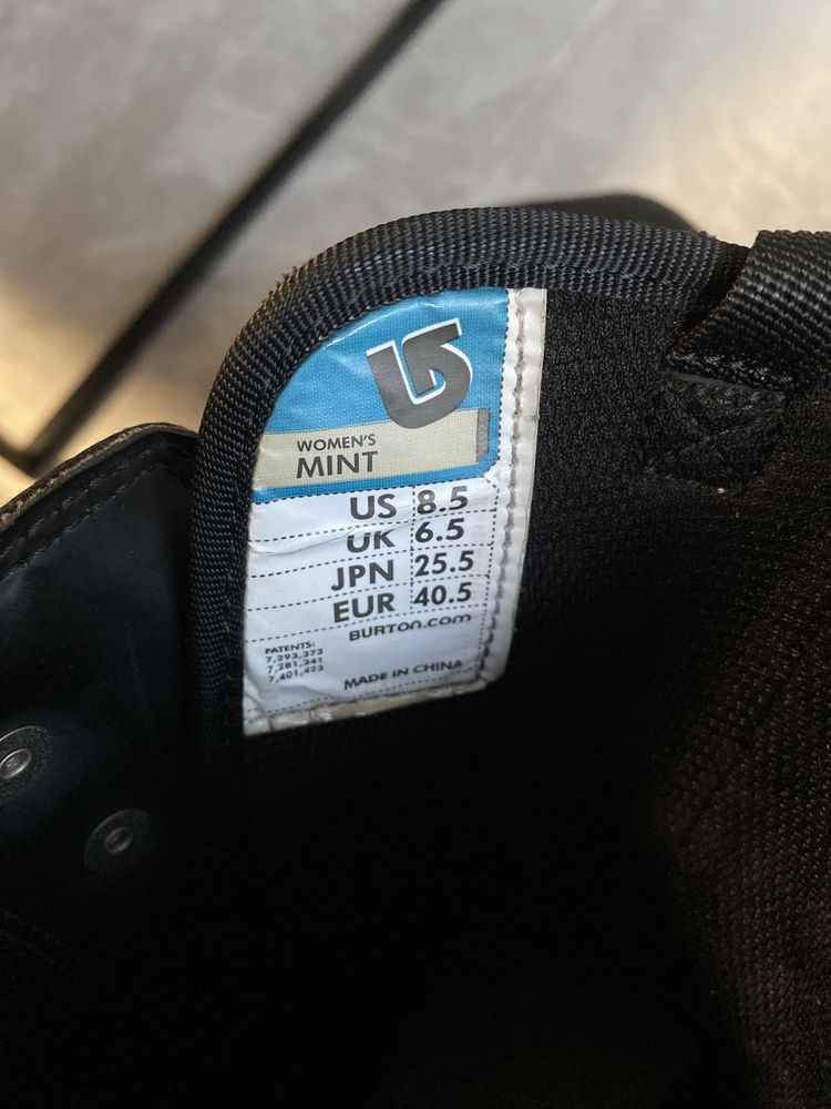 Burton сноуборд обувки 40,5 номер,  MINT, BLACK/white, IMPRINT 1