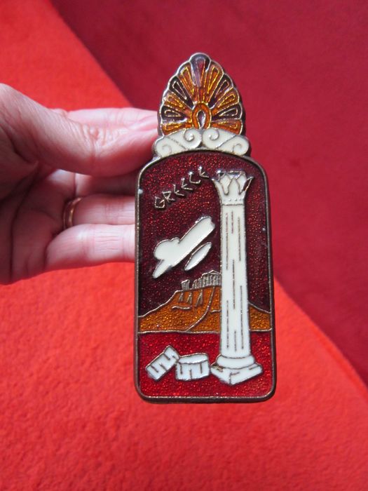 cadou rar clema Coli hartie Bufnita stil Cloisonne Grecia 1970