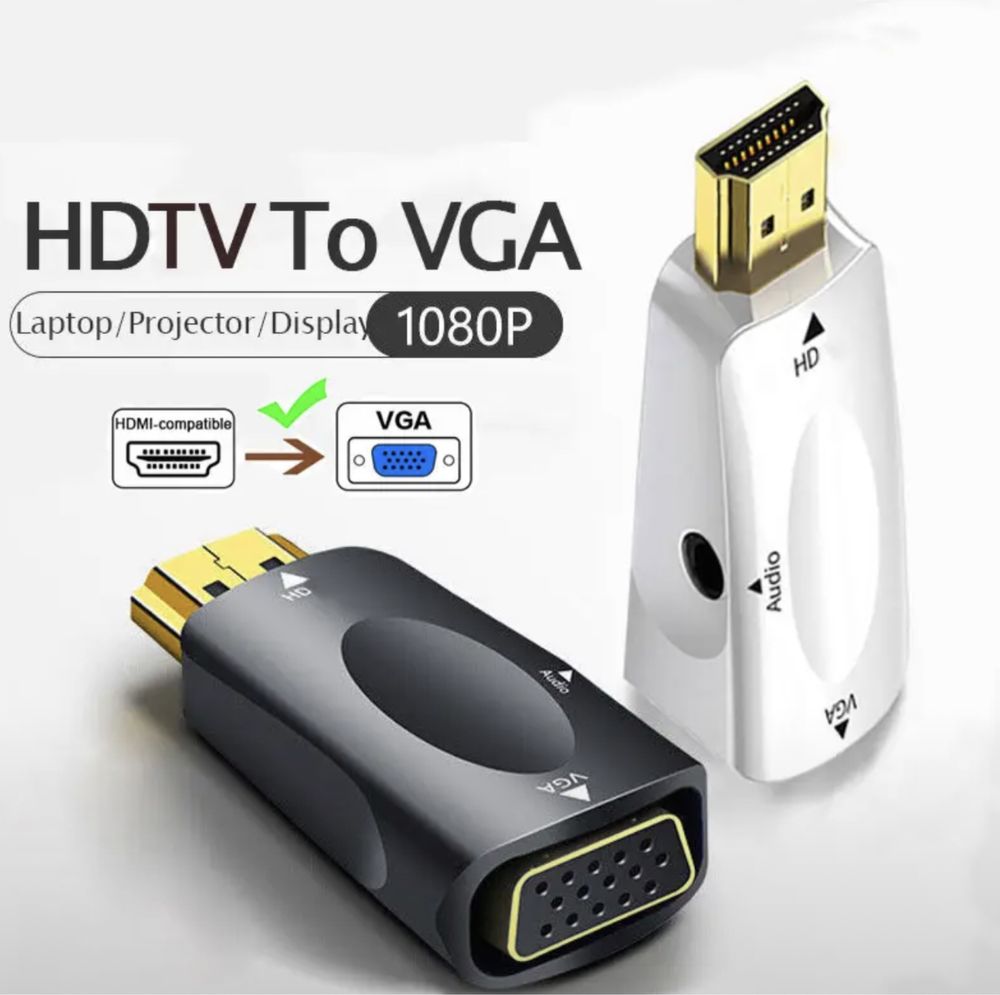 Преходник Hdmi на Vga Преобразователь  Адаптер Hdmi =>Vga