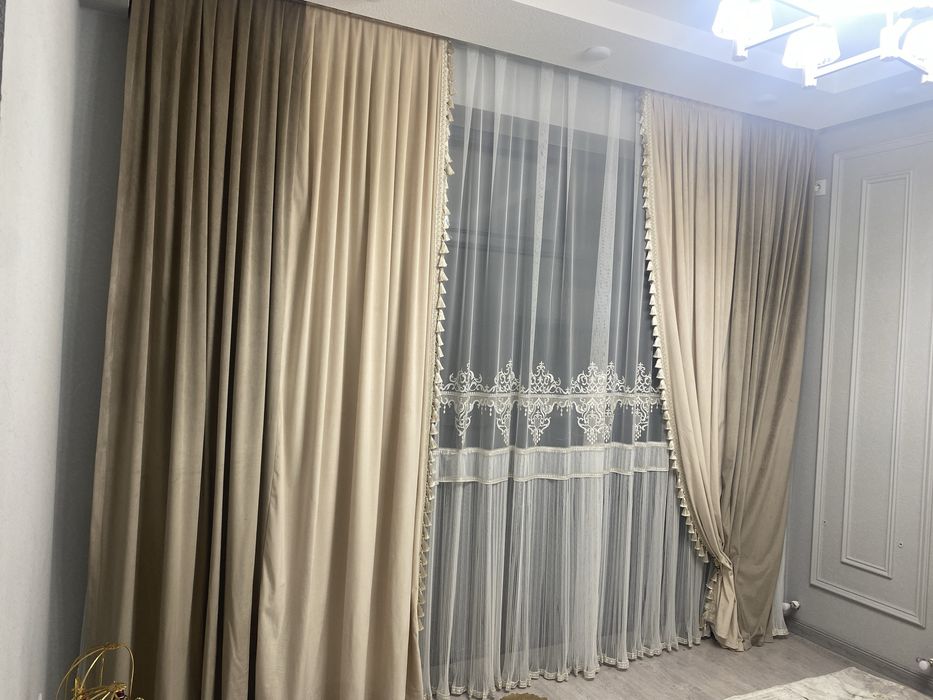 Портьеры бархат комбинированные