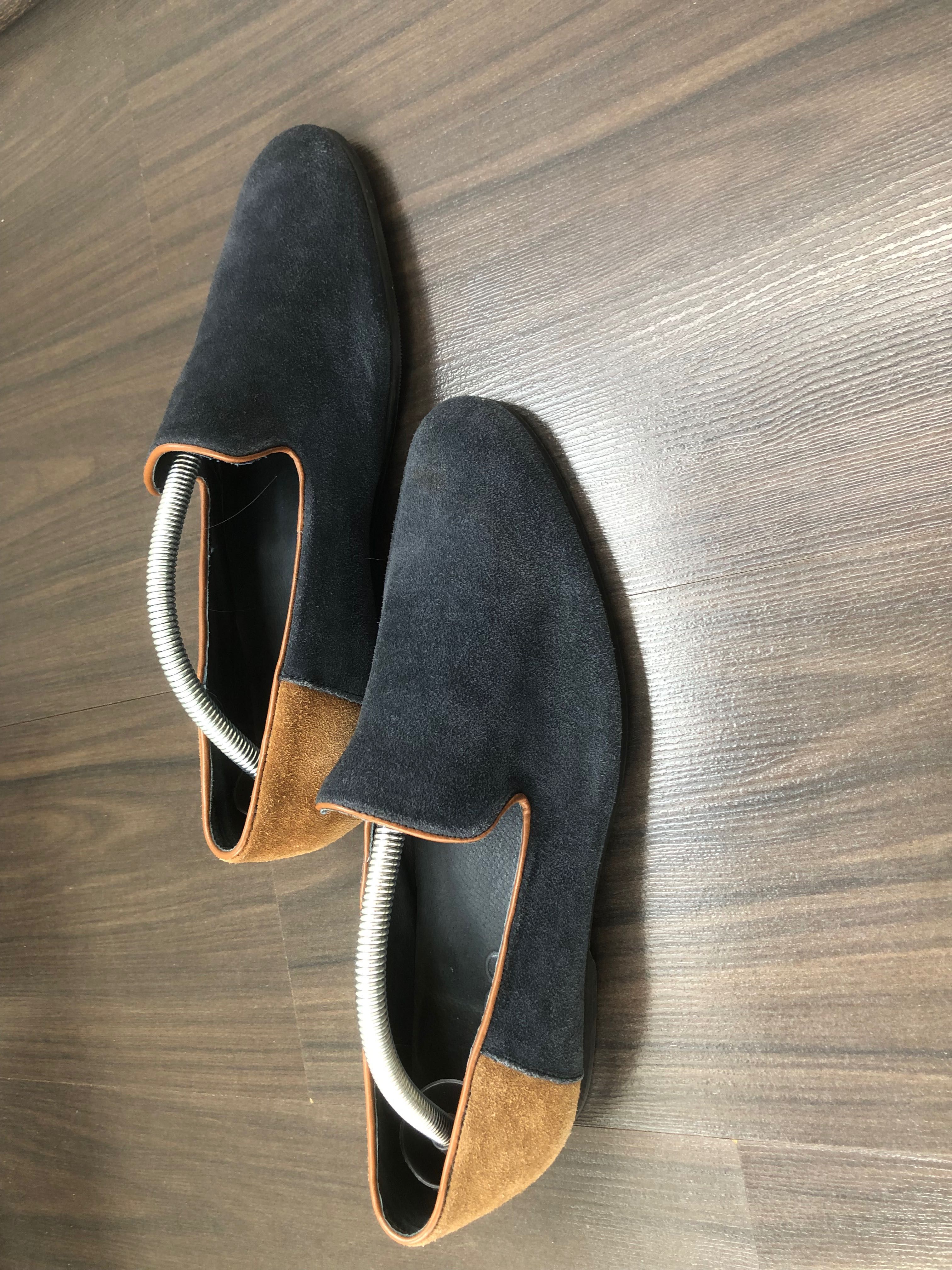 Pantofi barbati piele suede, Aldo , bleumarin cu maro
