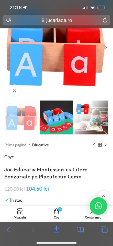 Litere lemn montessori majuscule minuscule suprafata in relief