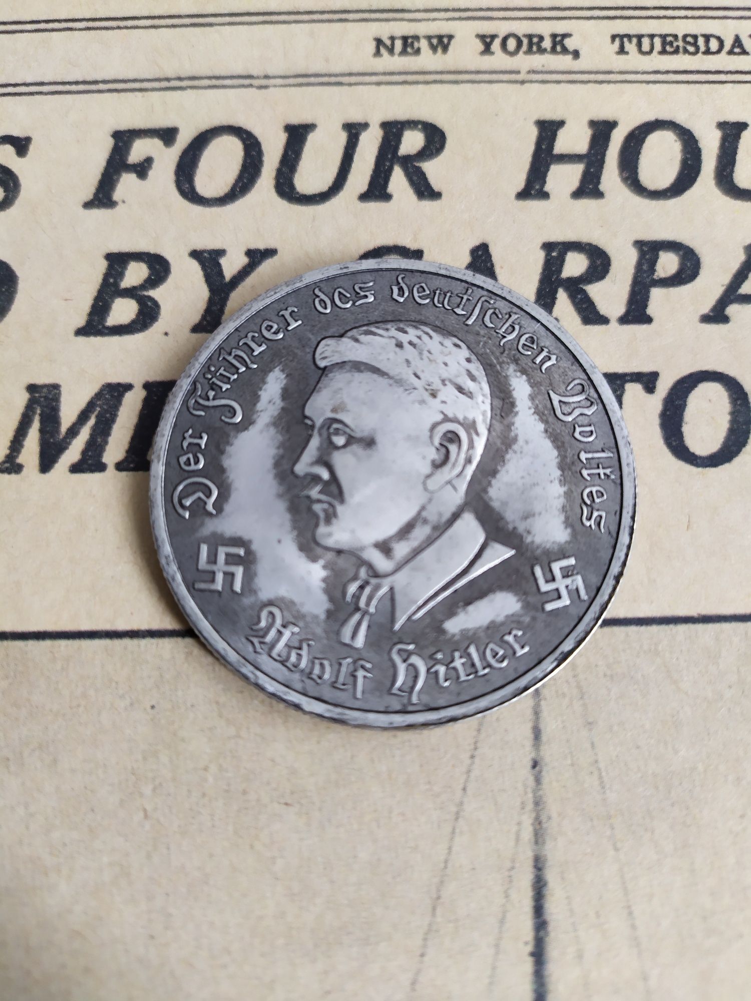 10 marci Germania 1941 moneda Luftwaffe Fuhrer Adolf Hitler Reichsmark