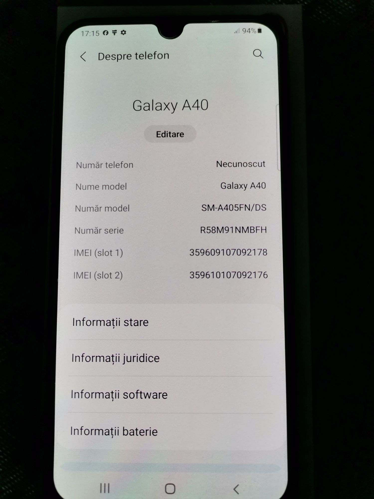 Vând Samsung Galaxy A40 64 Gb 4Gb Ram