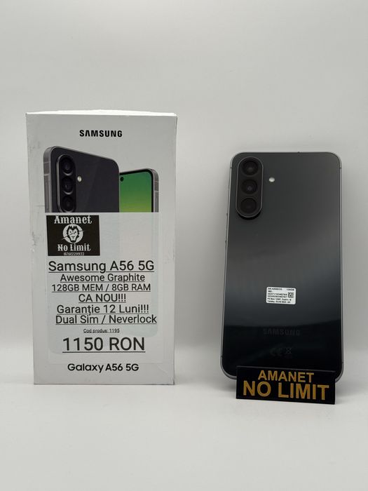 Samsung A56 5G 128GB / 8GB Garantie 12 Luni , AMANET NO LIMIT.
