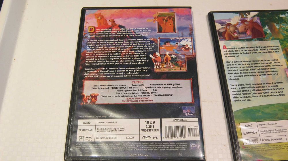 Lot 2 DVD/FRATELE URS/2,6 ore desene animate dublate in Romana..