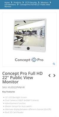 CCTV Concept Pro Full HD 22" LED Public View Monitor