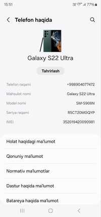 Samsung Galaxy S22ULTRA