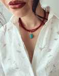 Colier dublu cu coral natural