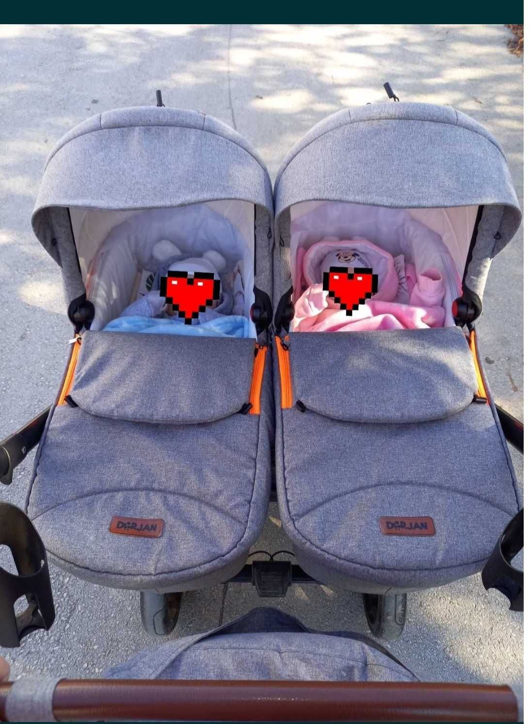 Бебешка количка за близнаци Quick Twin 3в1 Dorjan