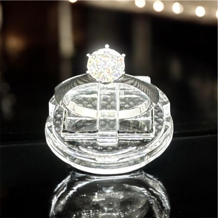 Годежен s925 пръстен с 1ct лаб. диамант (мойсанити, moissanite)