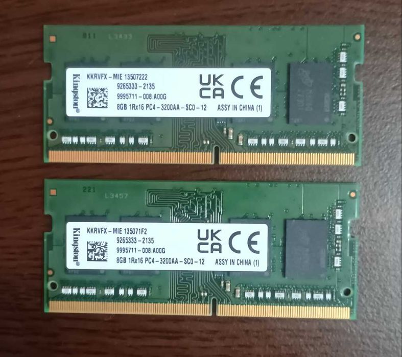 Рам памет за лаптоп 2х8 гб Кингстон 3200 Mhz