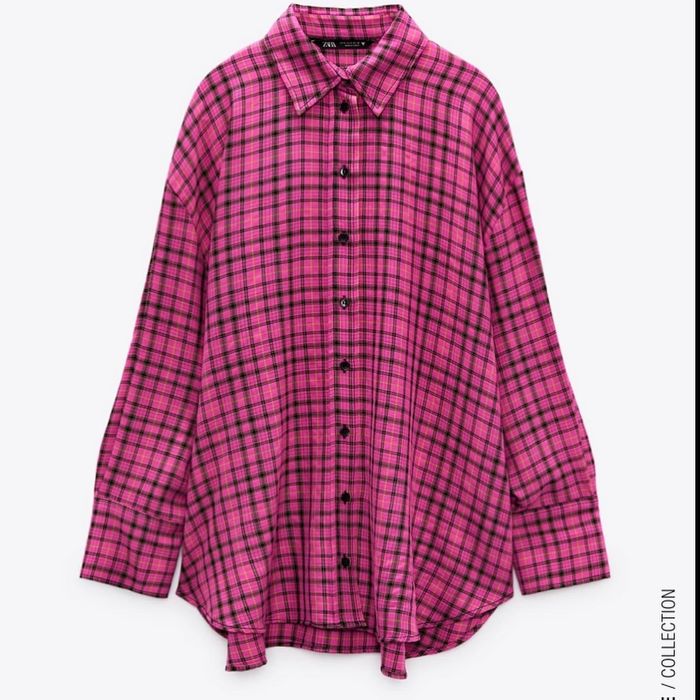 Camasa oversize in carouri Zara