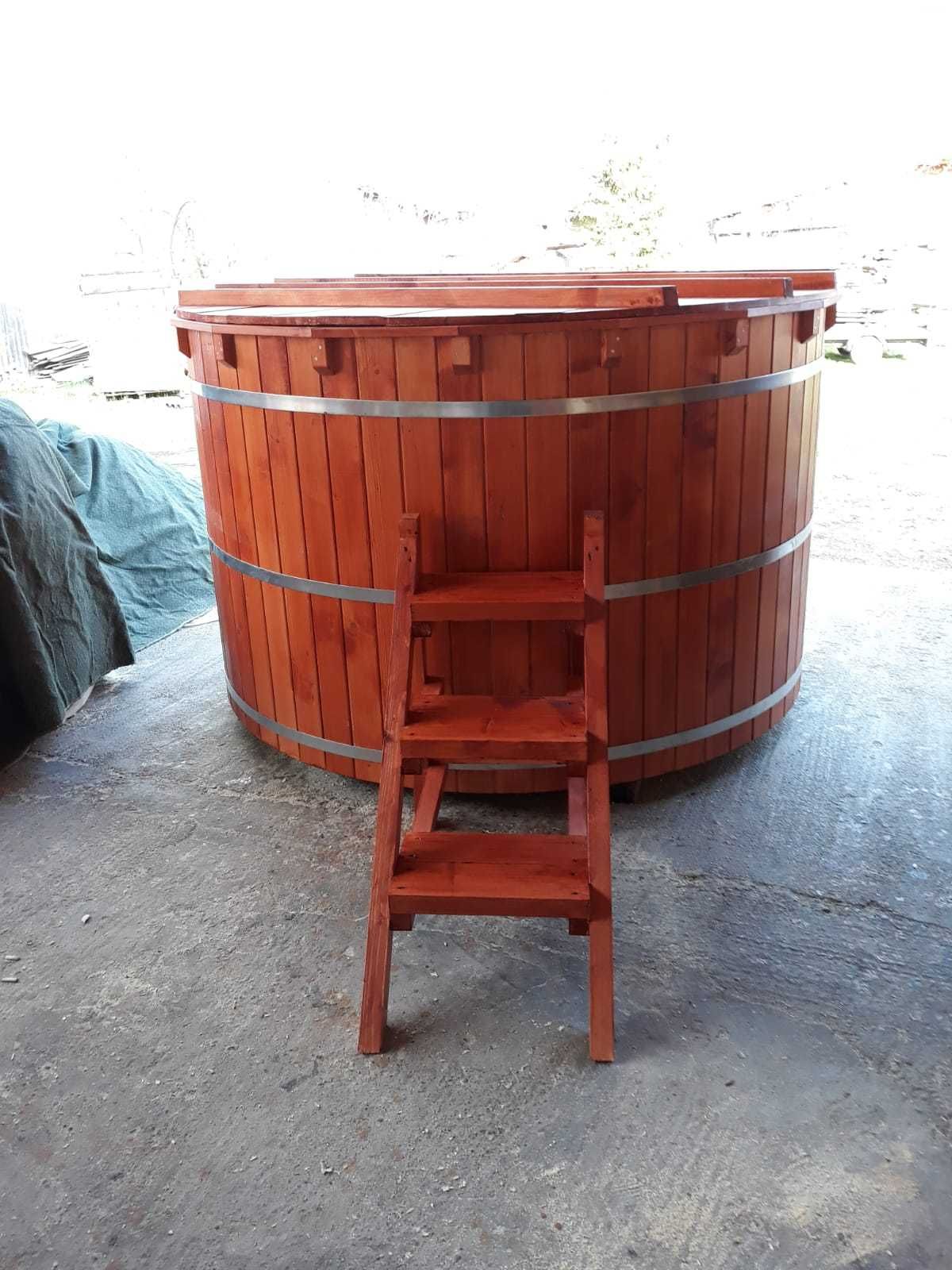 Ciubar, piscina, spa rustic cu soba inclusa, Ø =2 m, 6-8 pers