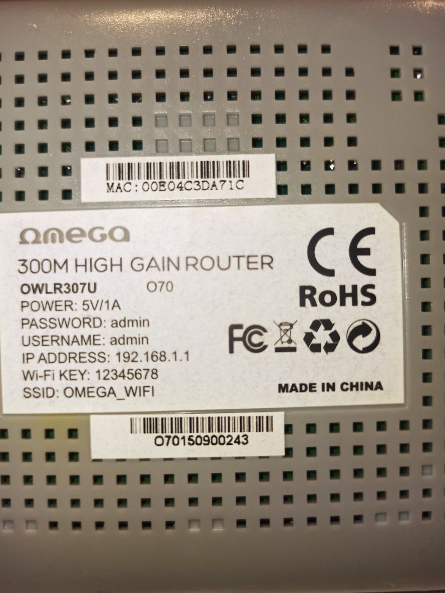 Router Omega wifi