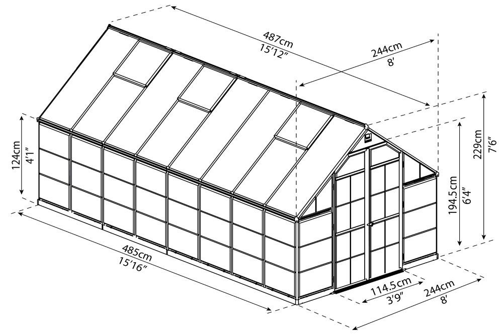 Оранжерия от поликарбонат Balance Green 2,44 x 4,87 м Palram - Canopia