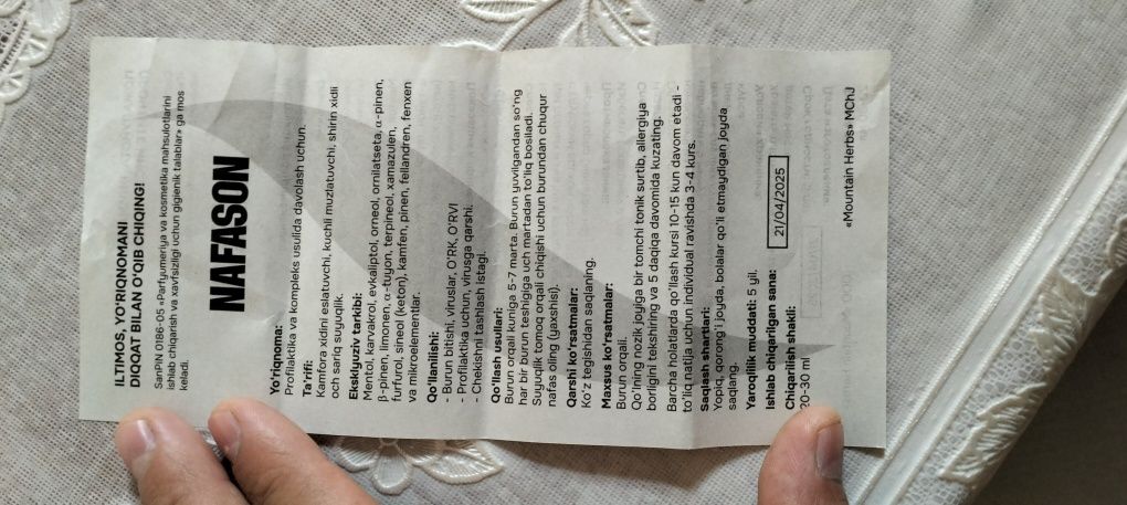 nafason spreyi lihana mahsuloti