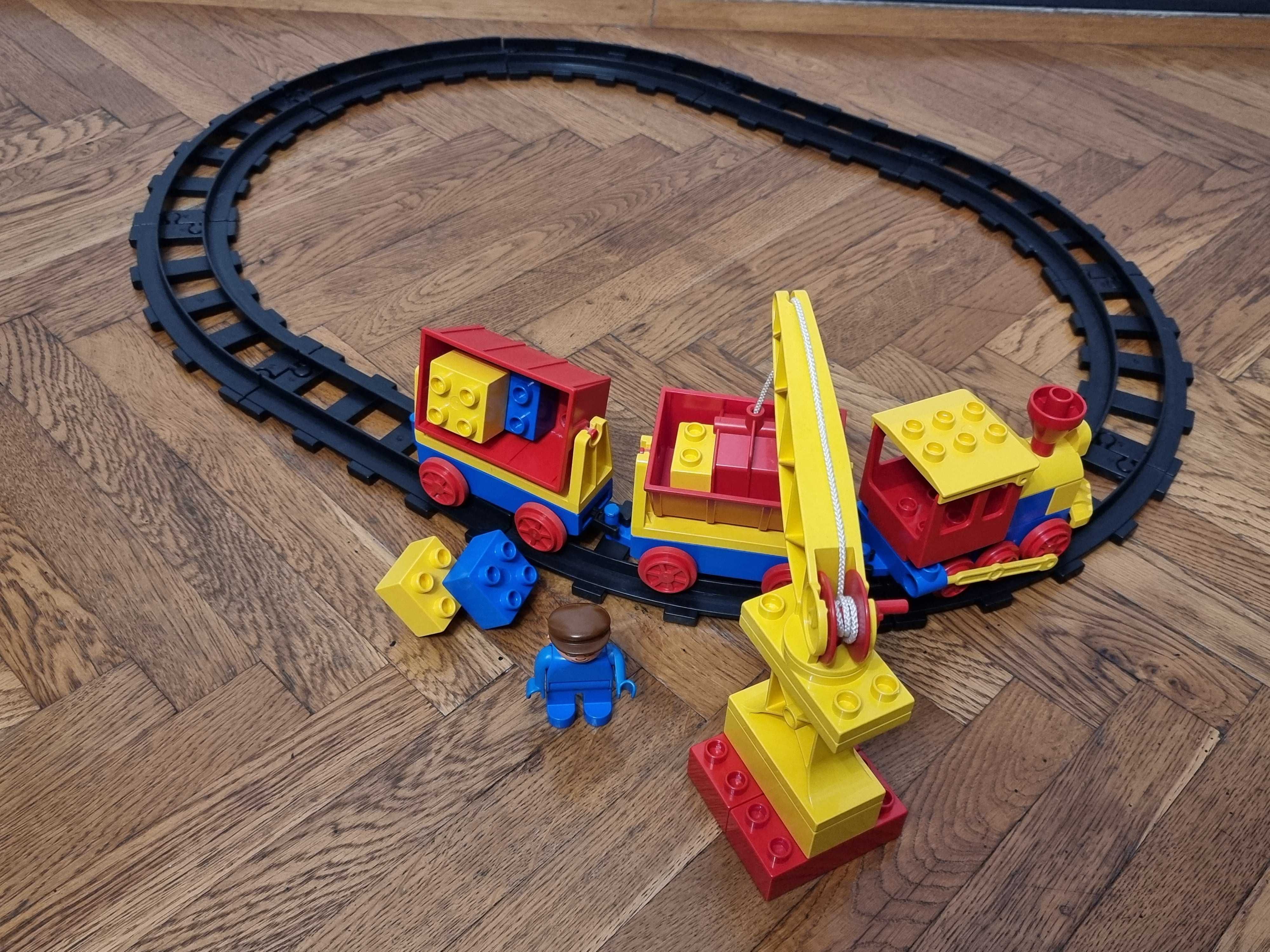 Lego Duplo 2700, Tren marfar cu sine si macara, vintage